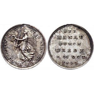 German States Brandenburg-Prussia Silver Miniature Medal Battle of Hanau 1813 Unmounted