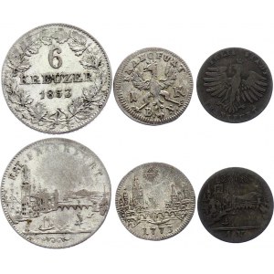 German States Frankfurt Lot of 3 Coins 1773 - 1853