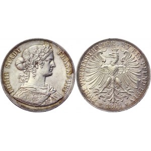 German States Frankfurt 2 Taler / 3-1/2 Gulden 1861