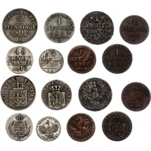 German States Lot of 8 Coins 1749 - 1856