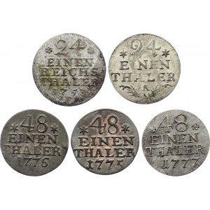 German States Prussia Lot of 5 Coins 1753 - 1782