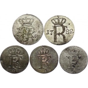German States Prussia Lot of 5 Coins 1753 - 1782