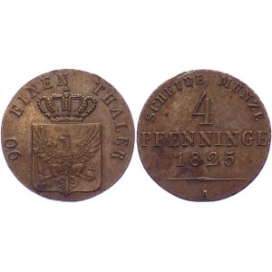 German States Prussia 4 Pfennig 1825 A