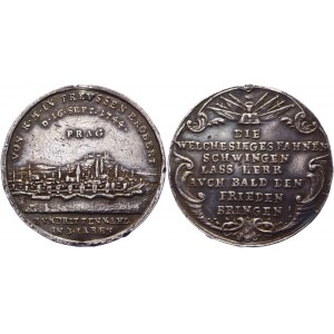 German States Silesia Silver Medal The Capture of Prague 1744