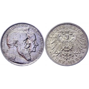 Germany - Empire Baden 5 Mark 1906