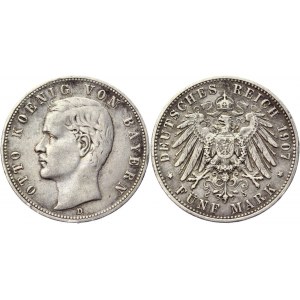 Germany - Empire Bavaria 5 Mark 1907 D