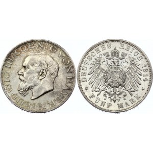 Germany - Empire Bavaria 5 Mark 1914 D Ludwig III
