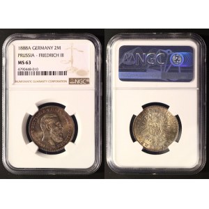 Germany - Empire Prussia 2 Mark 1888 A NGC MS63