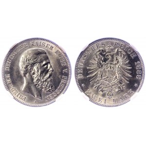 Germany - Empire Prussia 2 Mark 1888 A NNR MS63
