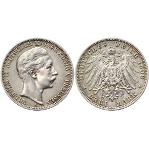 Germany - Empire Prussia 3 Mark 1908 A
