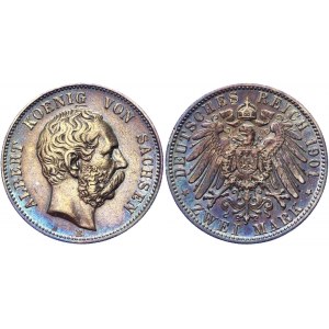 Germany - Empire Saxony-Albertine 2 Mark 1901 E
