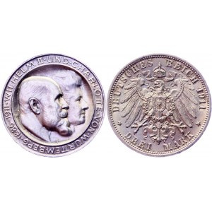 Germany - Empire Württemberg 3 Mark 1911 F