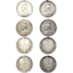 German East Africa 4 x 1 Rupie 1904 - 1911