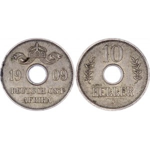 German East Africa 10 Heller 1909 J