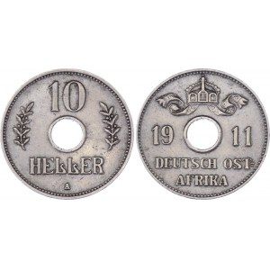 German East Africa 10 Heller 1911 A