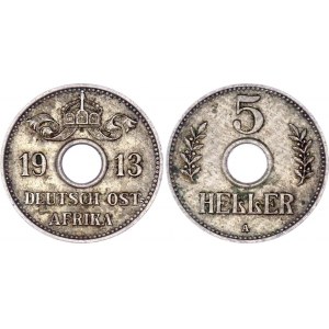 German East Africa 5 Heller 1913 A