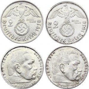 Germany - Third Reich 2 Reichsmark 1938 B, E