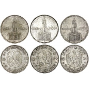 Germany - Third Reich 3 x 2 Reichsmark 1934 D, F, J