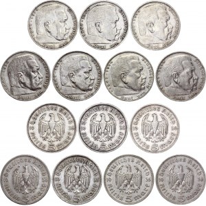 Germany - Third Reich 7 x 5 Reichsmark 1935 - 1936