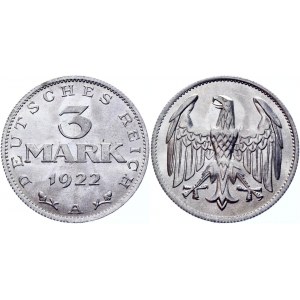 Germany - Weimar Republic 3 Mark 1922 A