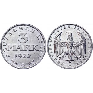 Germany - Weimar Republic 3 Mark 1922 A