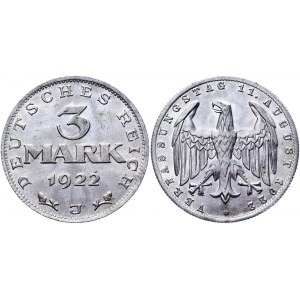 Germany - Weimar Republic 3 Mark 1922 J