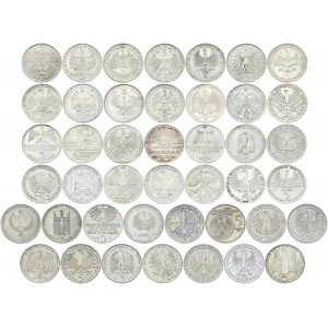 Germany - FRG Lot of 43 Coins 5 Mark 1952 - 1986 BRD Deutsche Mark Commemoratives