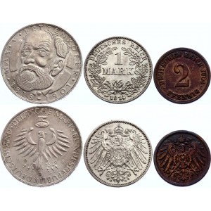Germany Lot of 3 Coins 1904 - 1968 A, G, D