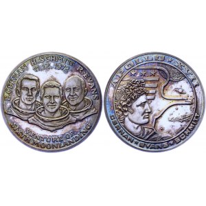 Germany - FRG Commemorative Silver Medal APOLLO XVII - 6th Moonlanding 1972