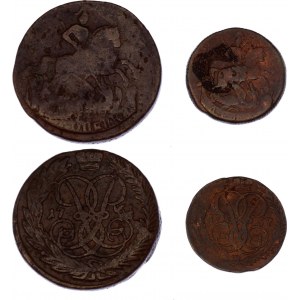 Russia Denga & 2 Kopeks 1757 - 1761