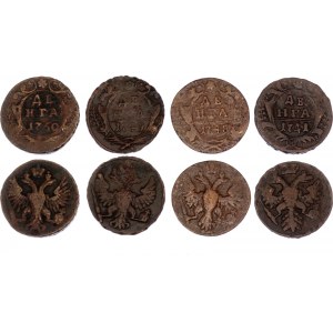 Russia 4 x 1 Denga 1741 - 1750