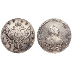 Russia 1 Rouble 1743 MMД Overstruck