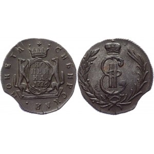 Russia - Siberia 1 Kopek 1776 КМ Clipped Coin Error