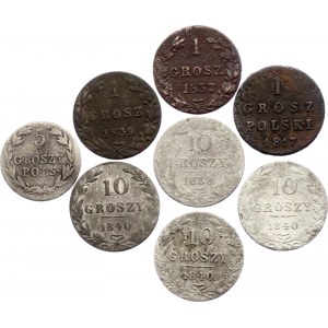 Russia - Poland Lot of 8 Coins 1817 - 1840