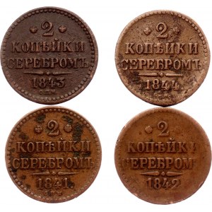 Russia 4 x 2 Kopeks 1841 -1844