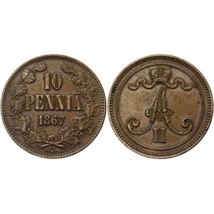 Russia - Finland 10 Pennia 1867