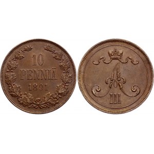 Russia - Finland 10 Pennia 1891