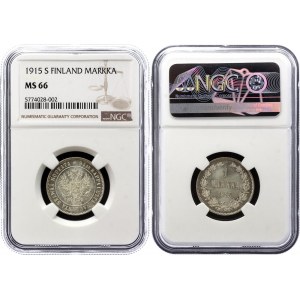 Russia - Finland 1 Markka 1915 S NGC MS 66