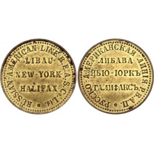 Russia Token of Russian-American Shipping Line Libau - New York - Halifax, R.E.A.S. What. Ltd. 1900