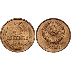 Russia - USSR 3 Kopeks 1991 L PROBE