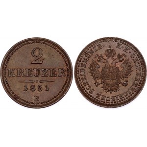 Austria 2 Kreuzer 1851 B