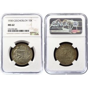 Czechoslovakia 10 Korun 1930 NGC MS 62