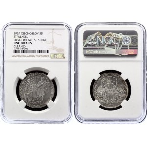 Czechoslovakia 3 Ducat Medal 1000th Anniversary of the Death of St. Wenzel 1929 Silver Off Metal Strike NGC UNC