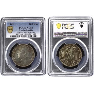 Czechoslovakia 100 Korun 1949 PCGS AU 58