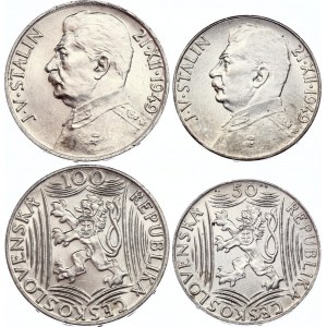 Czechoslovakia 50 & 100 Korun 1949