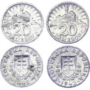 Slovakia 2 x 20 Halierov 1942