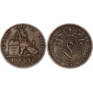 Belgium 10 Centimes 1855