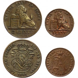 Belgium 1 & 2 Centimes 1846 - 1914