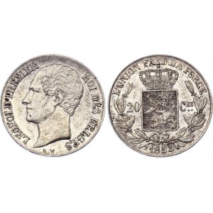 Belgium 20 Centimes 1853 L.W.
