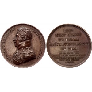 France Bronze Medal Charles Philippe de France 1814